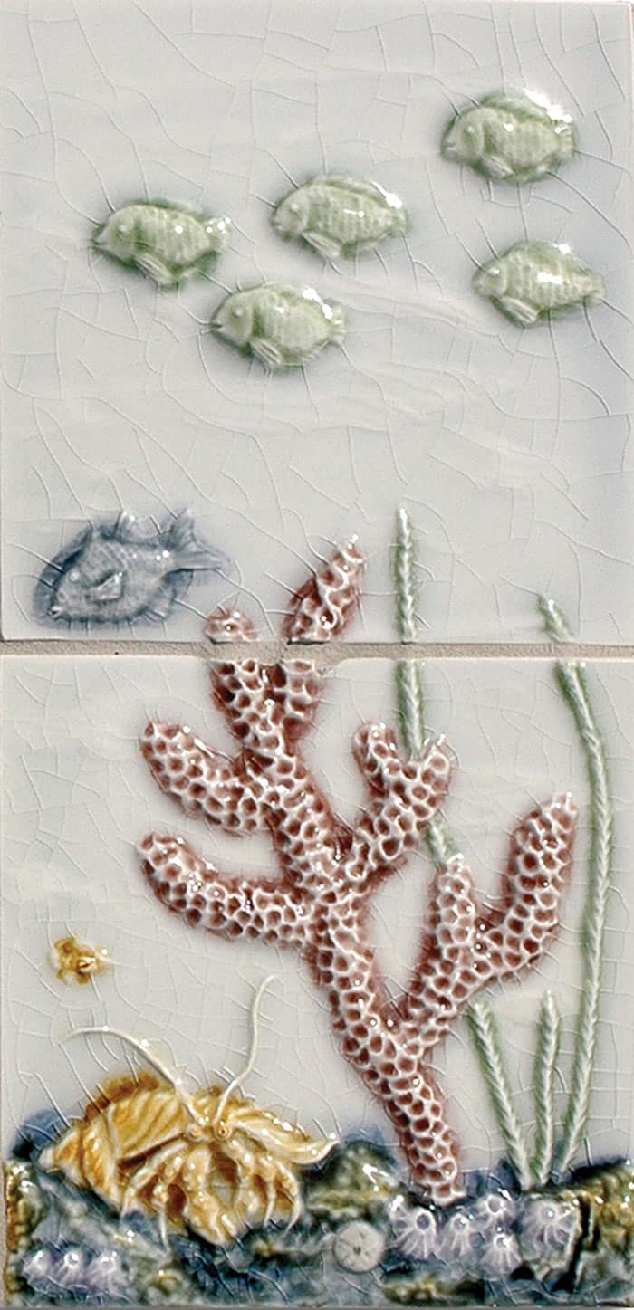 LJ Coral Panel 6×12 2 tiles   Pratt + Larson