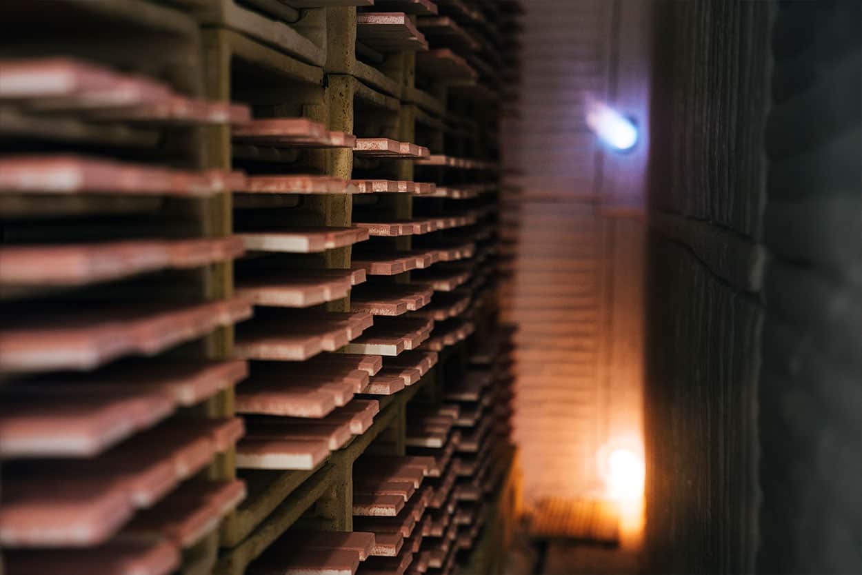 tile inside kiln fire   Pratt + Larson   