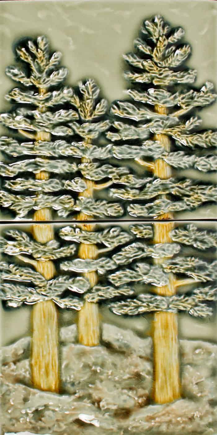 PrattandLarsonTile2treeWW45 Pratt + Larson AA 3 Fir Trees 6×12 Panel 2 tiles Pratt + Larson