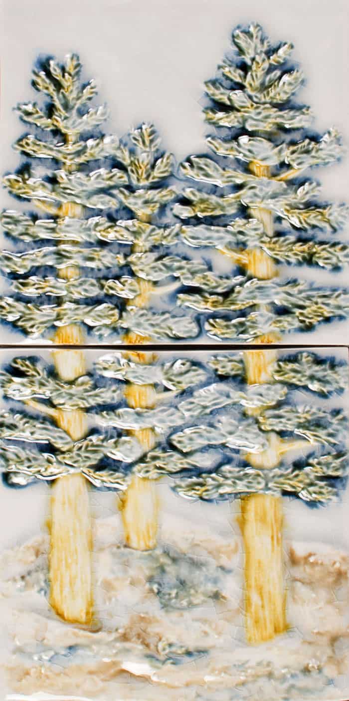 PrattandLarsonTile2treeWW5 Pratt + Larson AA 3 Fir Trees 6×12 Panel 2 tiles Pratt + Larson