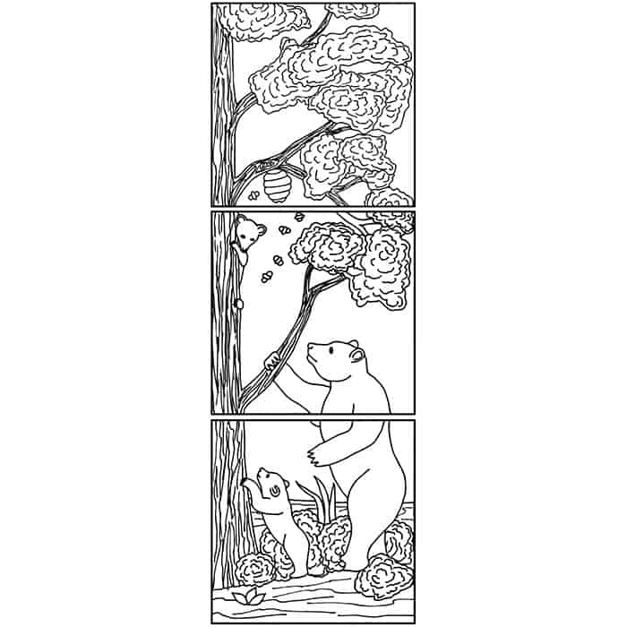 LJ Bear Panel Facing Left 6×18 3 tiles   Pratt + Larson   