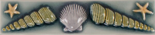 Pratt and Larson Tile 1×8 Shell Border WW7   Pratt + Larson   