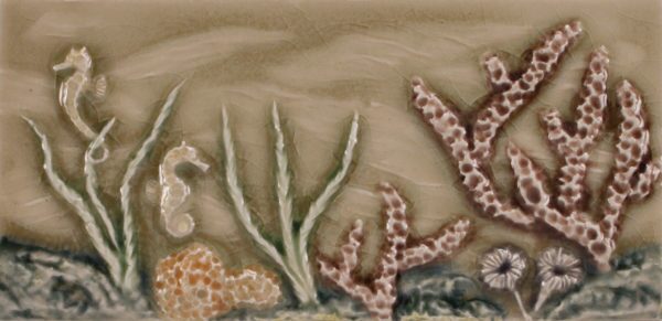 Pratt and Larson Tile 4×8 Marine Seahorses WW40   Pratt + Larson   