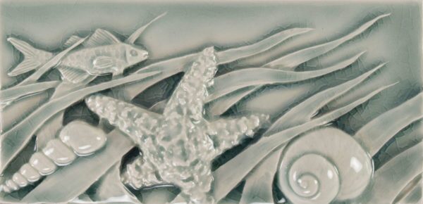 Pratt and Larson Tile 4×8 Ocean Border B W7   Pratt + Larson   