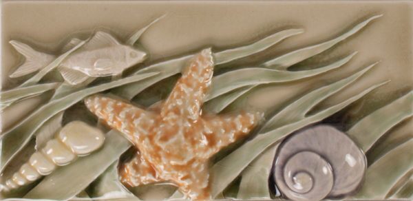 Pratt and Larson Tile 4×8 Ocean Border B WW40   Pratt + Larson   