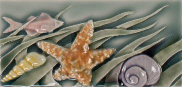 Pratt and Larson Tile 4×8 Ocean Border B WW7   Pratt + Larson   