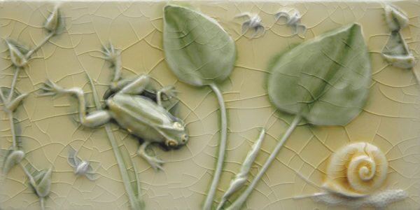 Pratt and Larson Tile 4×8 Pond Frog WW20   Pratt + Larson   