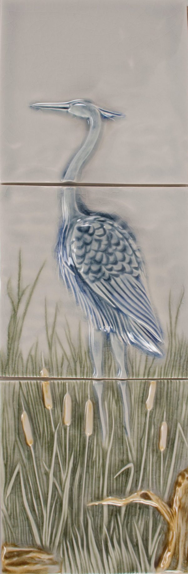 Pratt and Larson Tile 6×18 Heron Facing Left Panel WW5   Pratt + Larson   