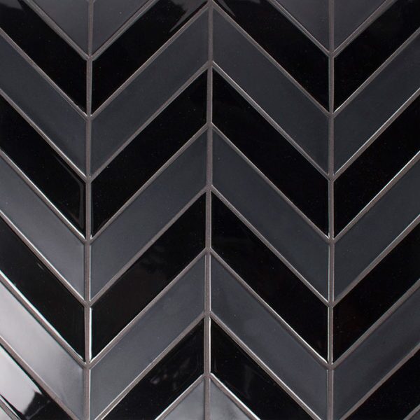Pratt and Larson Tile Black Chevron   Pratt + Larson   