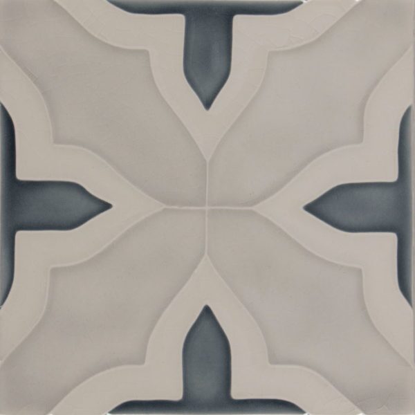 Pratt and Larson Tile Motif F Mist Midnight White   Pratt + Larson   