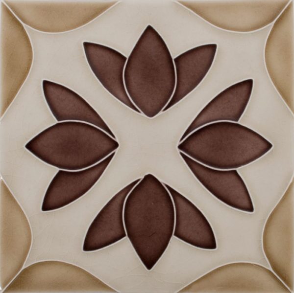 Pratt and Larson Tile Motif G dove plum fawn   Pratt + Larson   