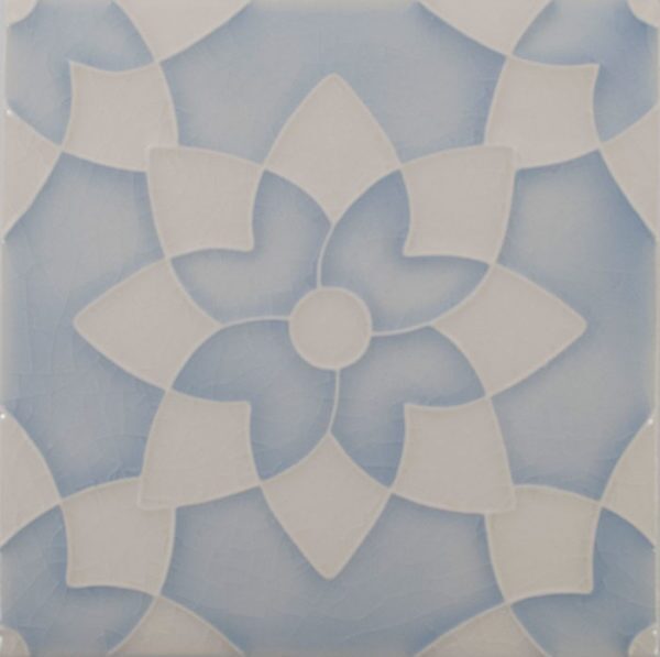 Pratt and Larson Tile Motif H sky white   Pratt + Larson   