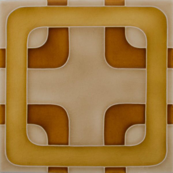 Pratt and Larson Tile Motif J amber topaz honey   Pratt + Larson   