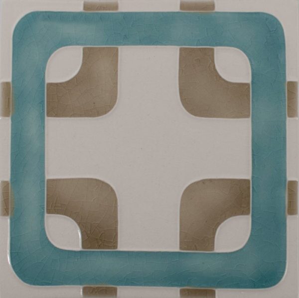 Pratt and Larson Tile Motif J white lagoon clay   Pratt + Larson   