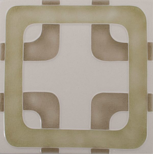 Pratt and Larson Tile Motif J white lichen clay   Pratt + Larson   