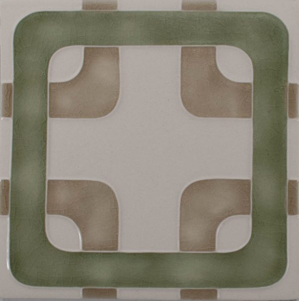 Pratt and Larson Tile Motif J white sprout clay   Pratt + Larson   