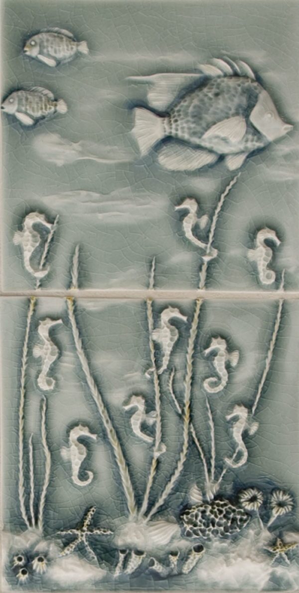 Pratt and Larson Tile Seahorse panel DW7   Pratt + Larson   