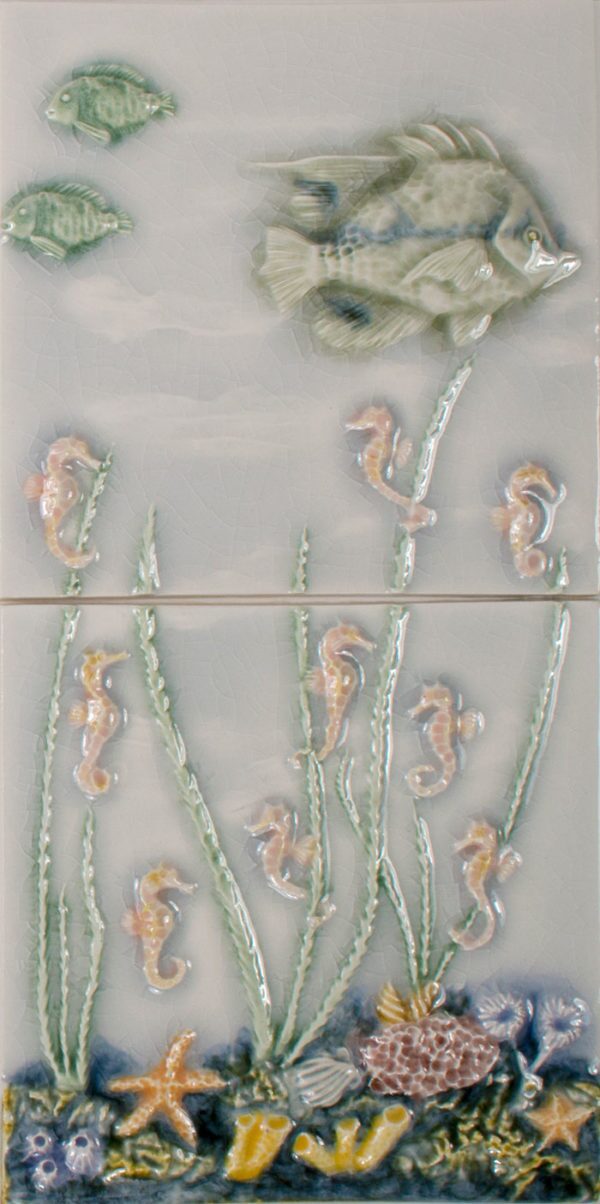 Pratt and Larson Tile Seahorse panel WW5   Pratt + Larson   