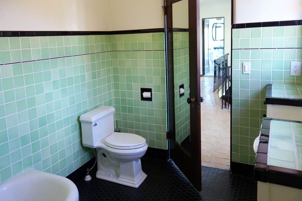 Spanish Revival Green Bathroom   Pratt + Larson   