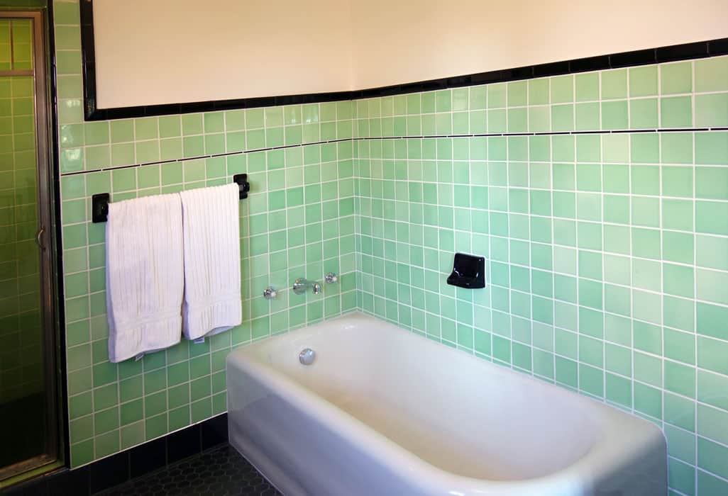 Spanish Revival Green Bathroom   Pratt + Larson   