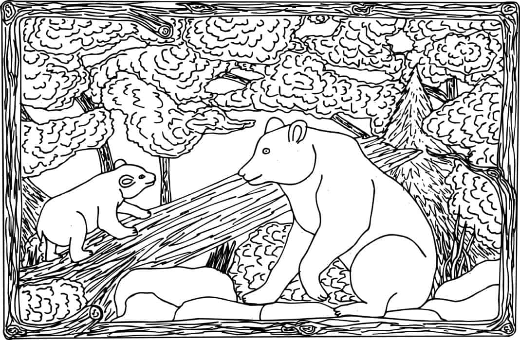 LJZ Woodland Bear Panel 8×12   Pratt + Larson   