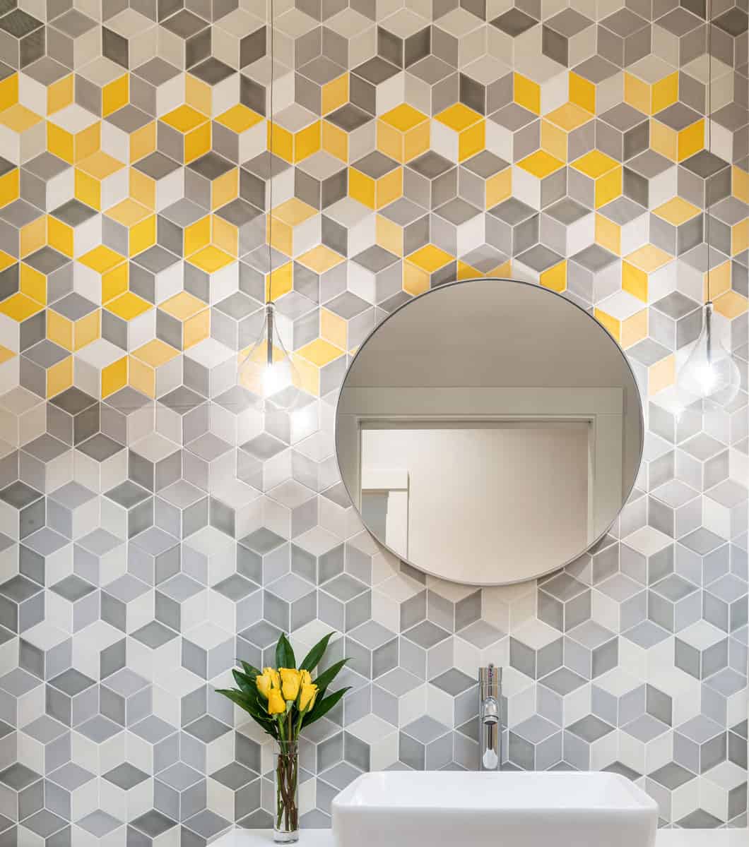 Gray + Gold Diamond Vanity   Pratt + Larson   