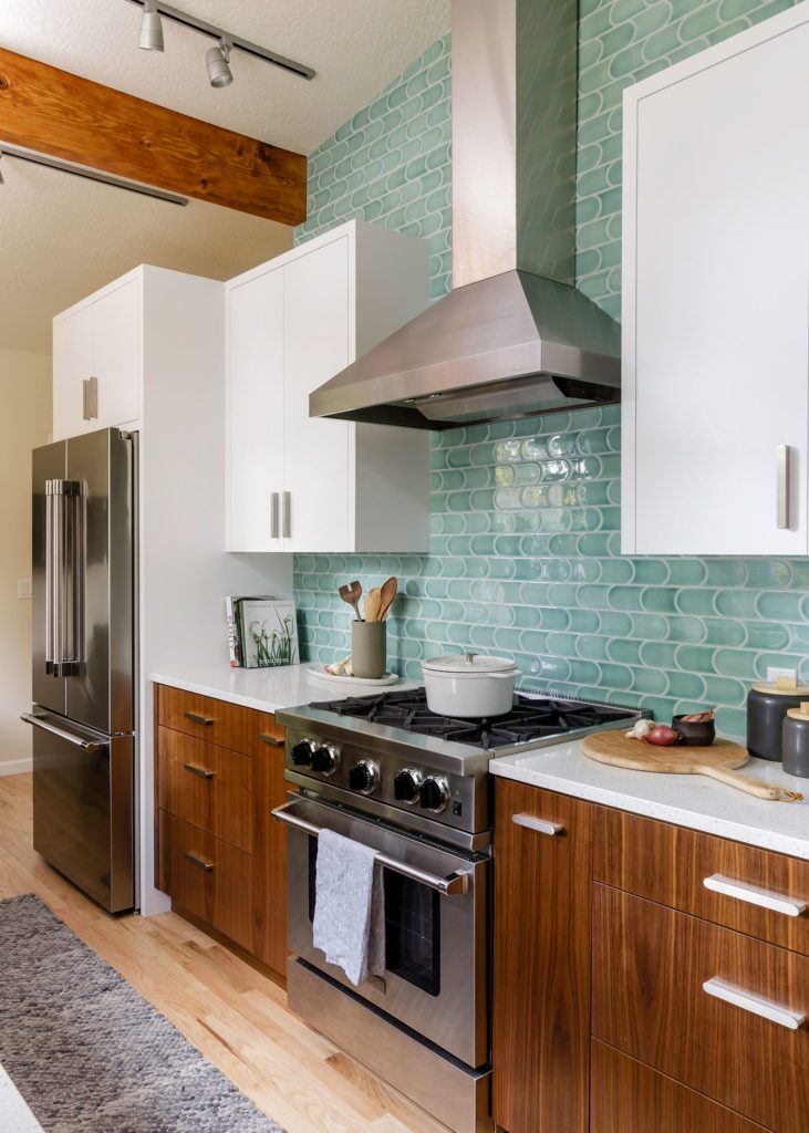 Aqua Crescent Backsplash   Pratt + Larson   