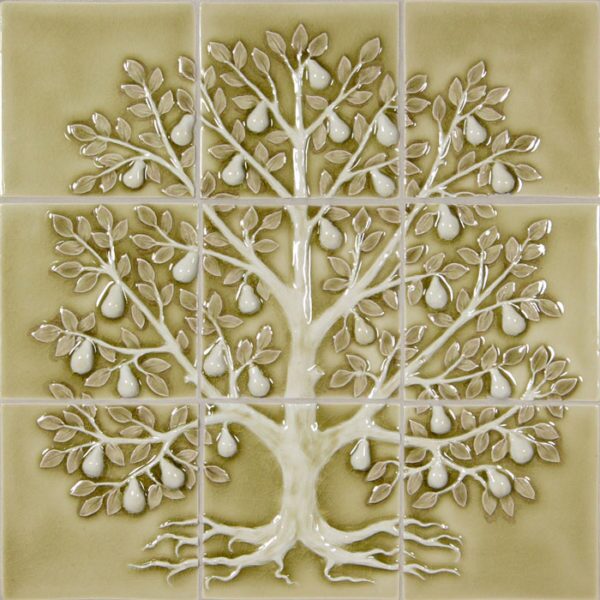 Pratt and Larson Tile 18×18 Pear Tree panel DW43   Pratt + Larson   