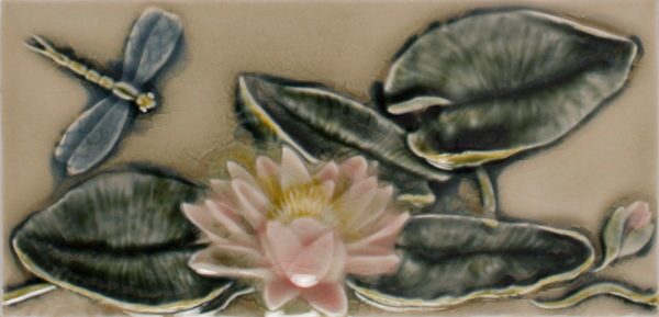 Pratt and Larson Tile 4×8 Pond Waterlily WW40   Pratt + Larson   