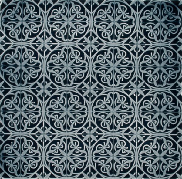 Pratt and Larson Tile Filigree B W96   Pratt + Larson   