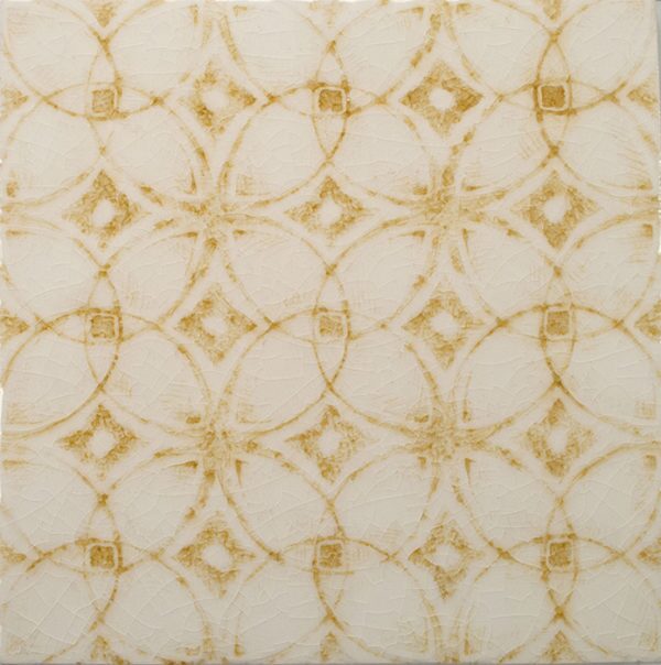 Pratt and Larson Tile Scraffito A PW1 8×8 Golden   Pratt + Larson   