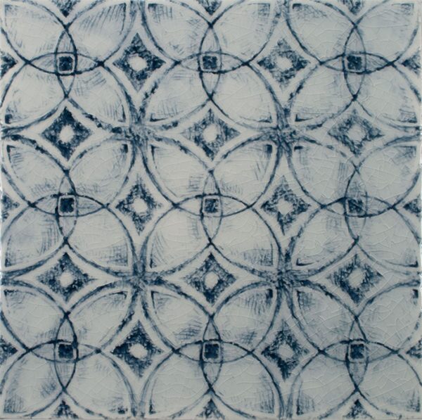 Pratt and Larson Tile Scraffito A PW5 Indigo   Pratt + Larson   