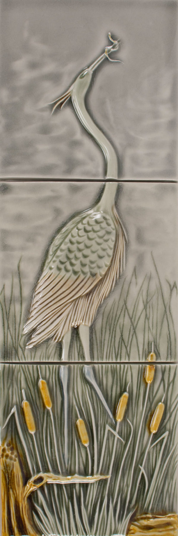 Pratt and Larson Tile 6×18 Heron Custom WW88 moss brown golden Pratt + Larson