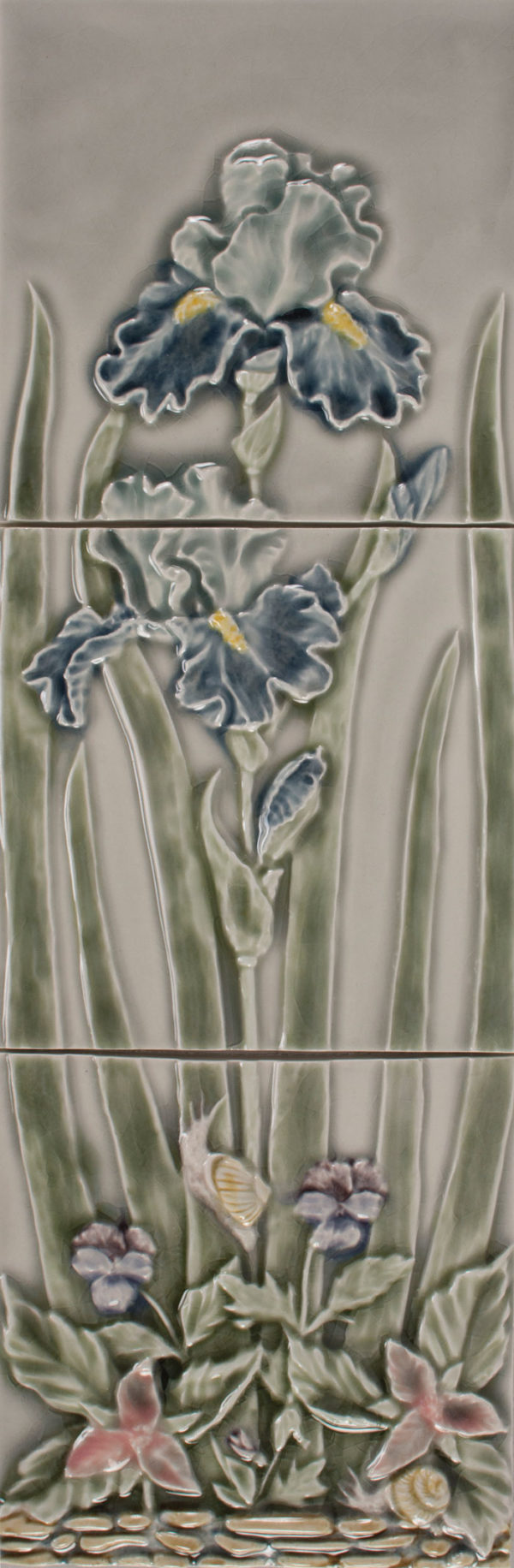 Pratt and Larson Tile 6×18 Iris Flower panel WW88 Pratt + Larson